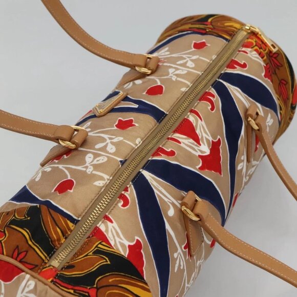 PRADA Shoulder Bag Silk Beige Gold Auth 114898V - Picture 8 of 16